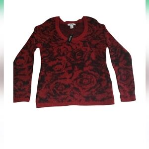 NWT WHBM Jaqrd Scoop Sweater- L